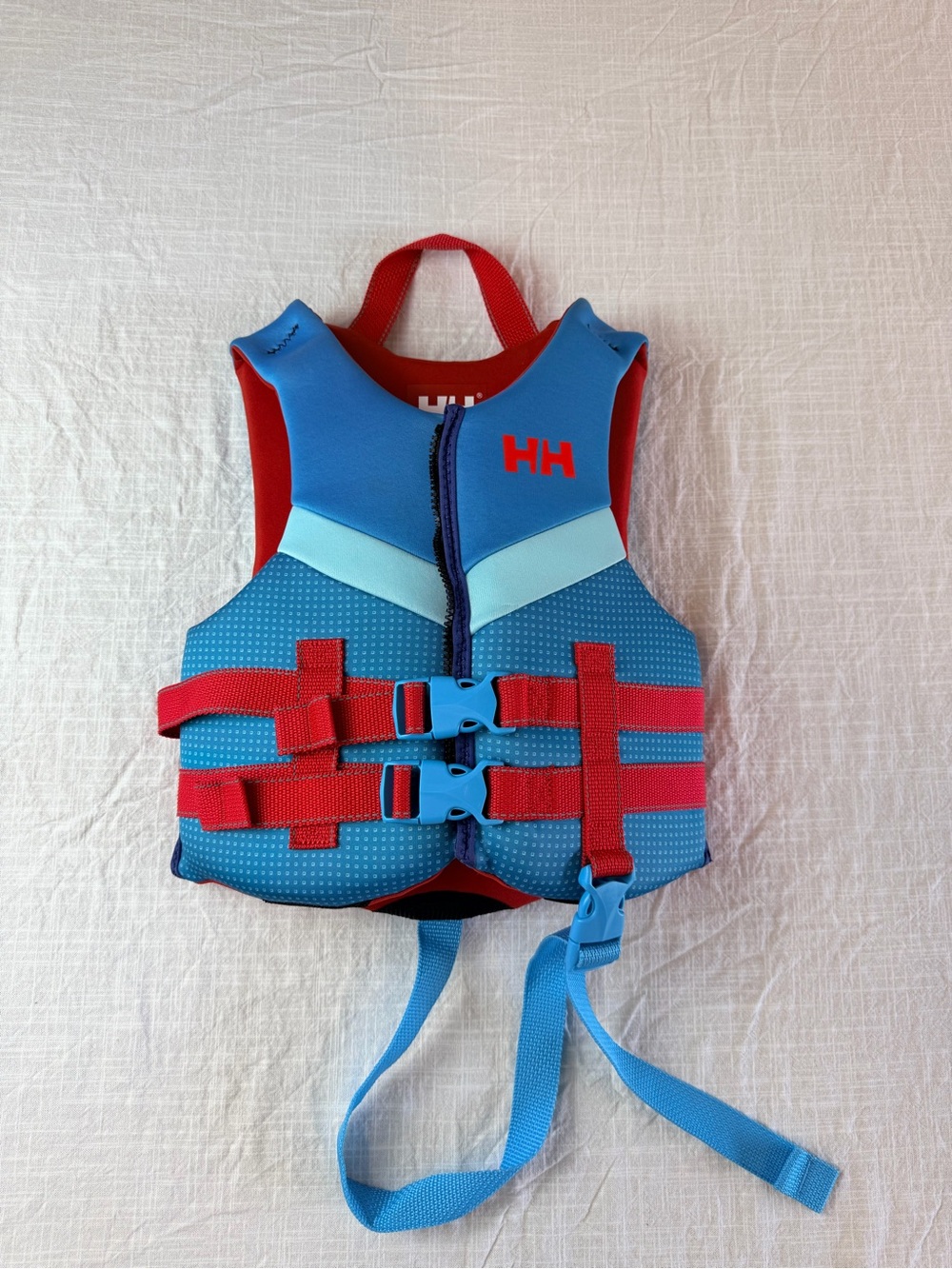 Helly Hansen Kids Blue & Red Swim Vest with Light Blue Accents